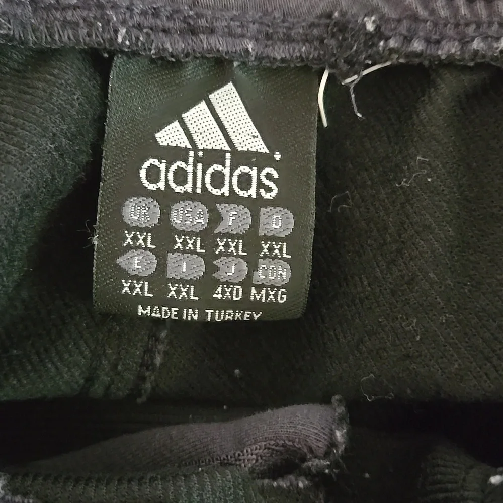 Adidas Charcoal Joggers Sweatpants with Neon Green Stripes